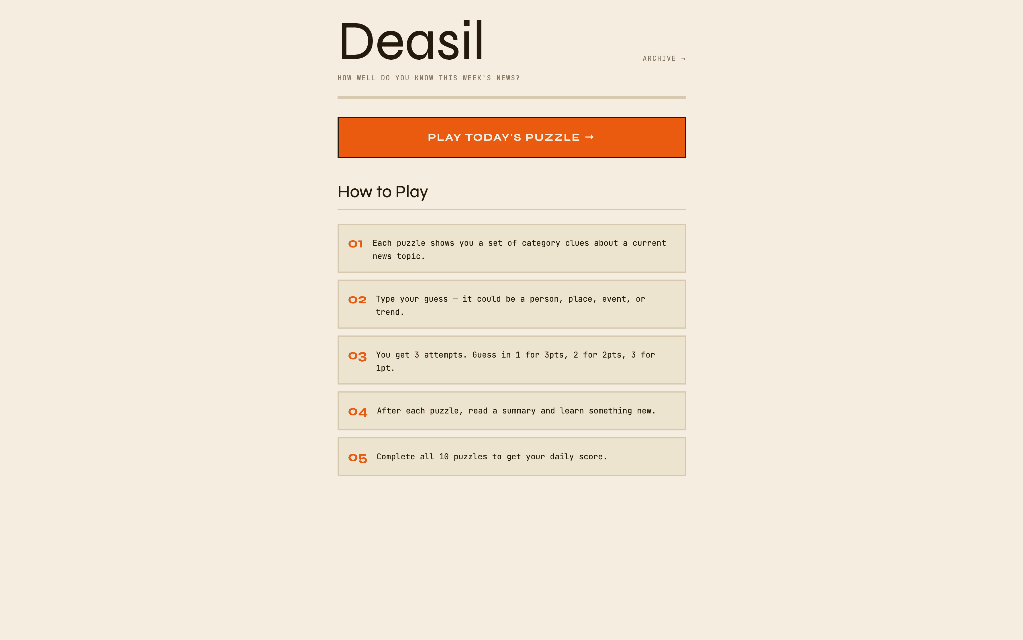 Landing page