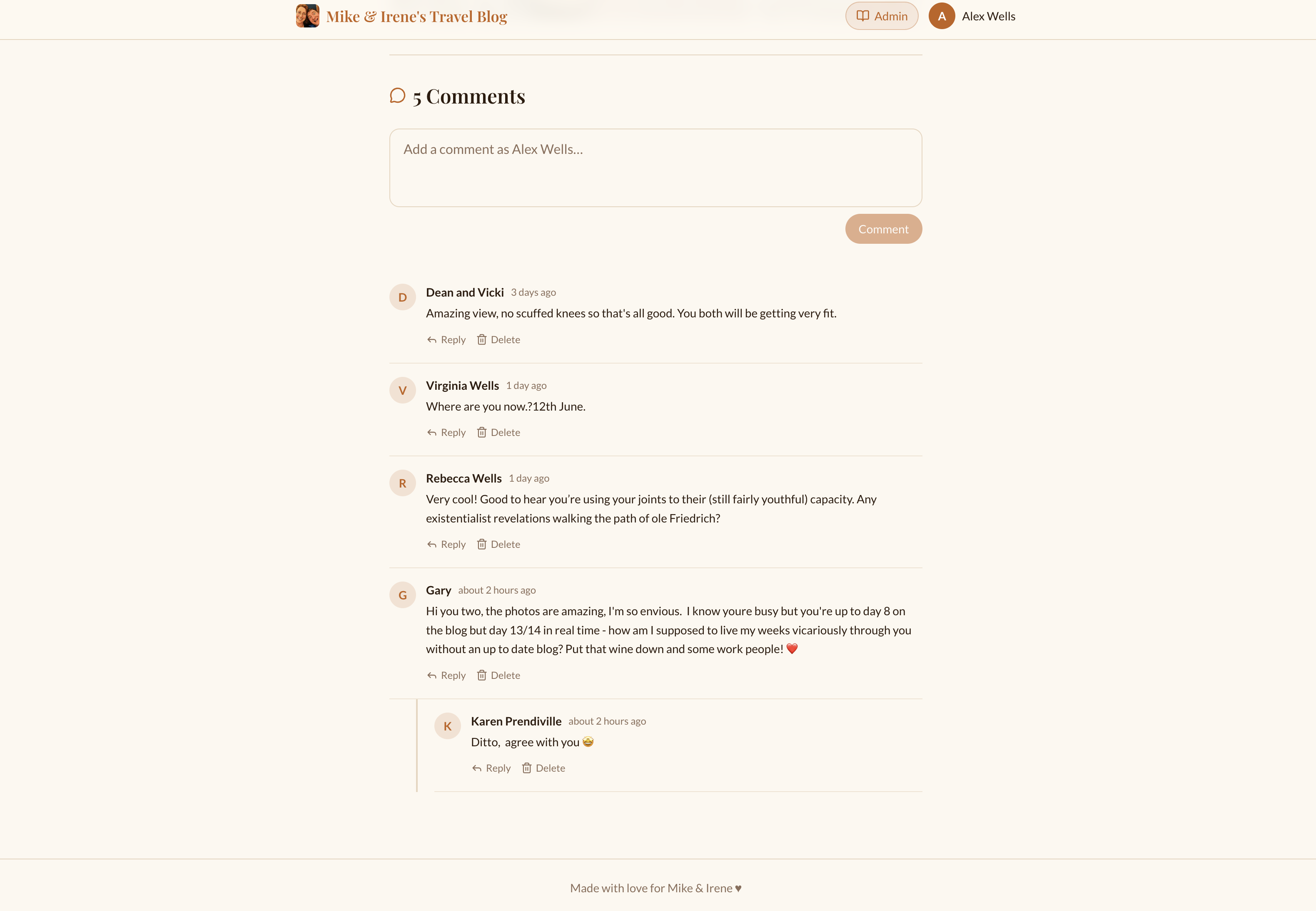 Threaded comments